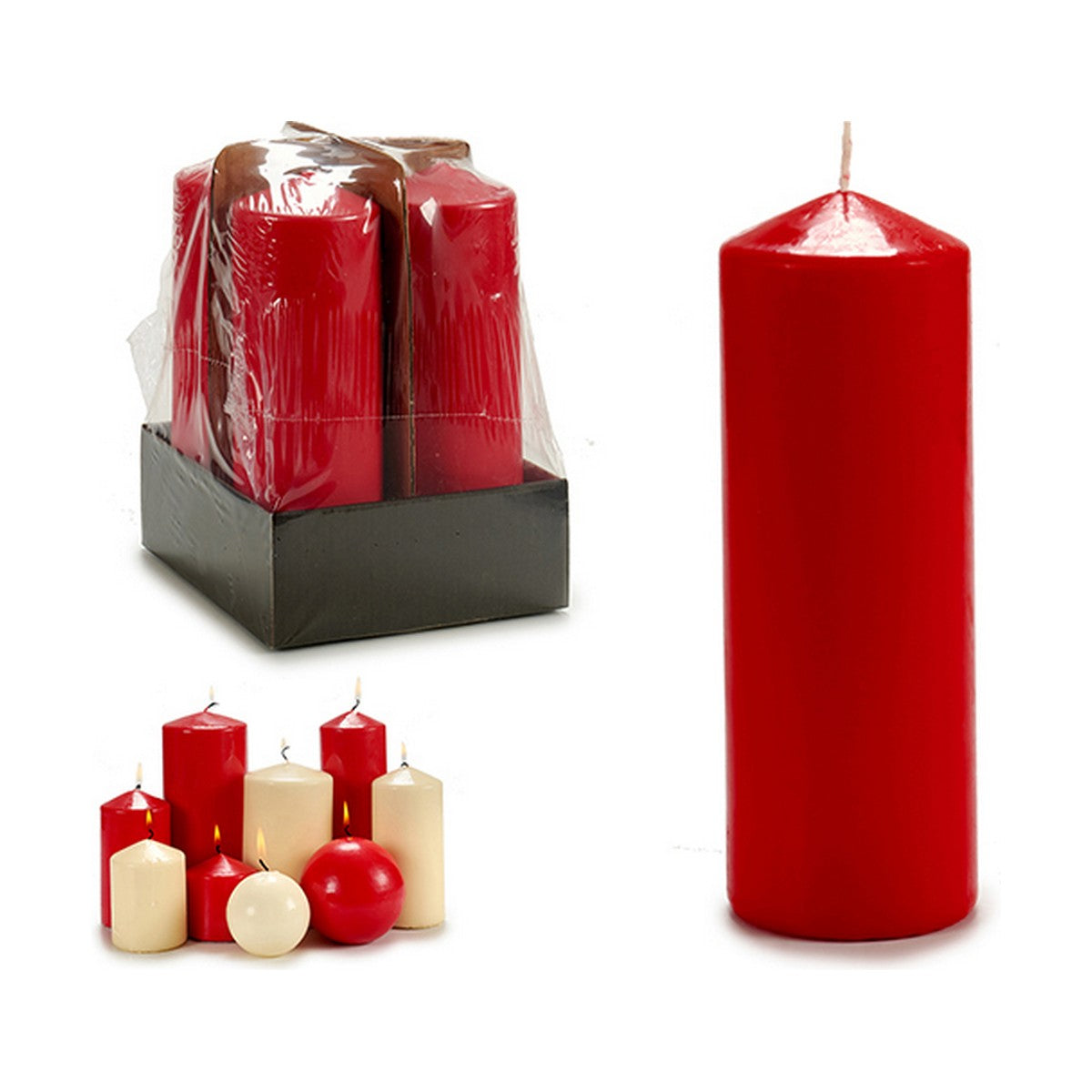 Candle 20 cm Red Wax (4 Units)