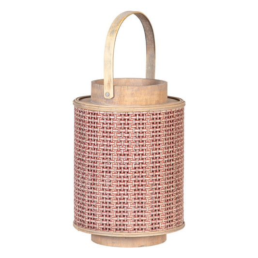 Lantern 20,5 x 20,5 x 29 cm Candleholder Brown Natural Fibre