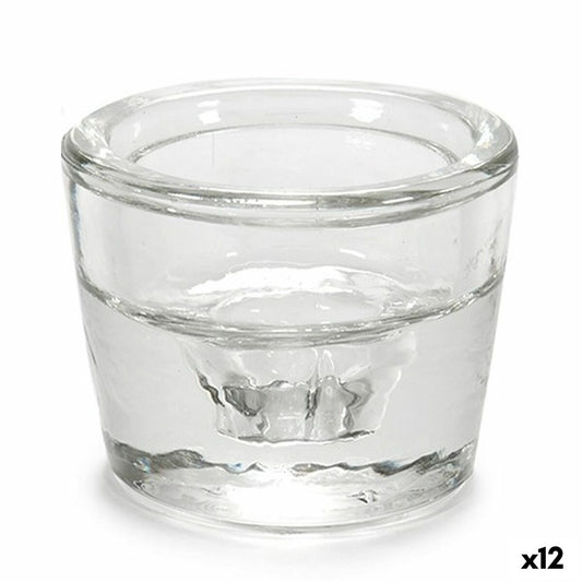 Candleholder Transparent Glass 6 x 4,3 x 6 cm (12 Units)